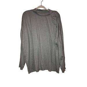 Zuda Heather Grey Mock Neck Athletic Top Size XL